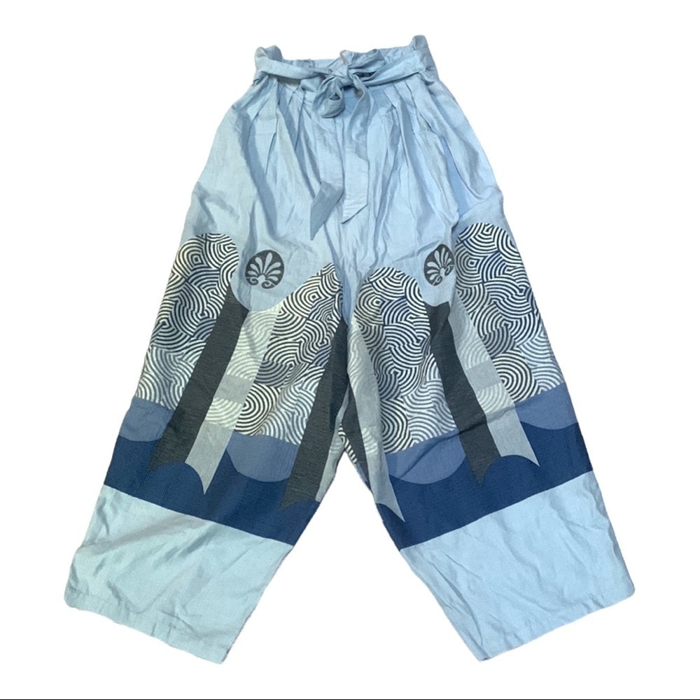 Designer Harem style Blue Embroidered pants